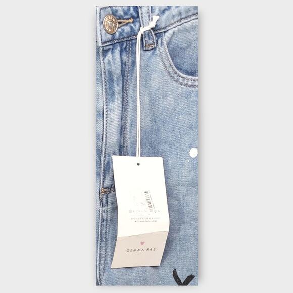 NEW With TAGS - Womens Gemma Rae High Rise Mom Graffiti Blue Jean Size 7 - Picture 6 of 9